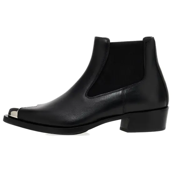 Alexander McQueen Punk Pointed-Toe Chelsea Ankle Boots