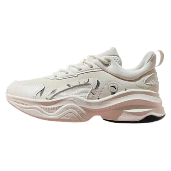 Anta Cushioning Wear Resistant Low Top Casual Shoes Women's White