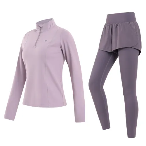CAMEL Long-sleeve with letters, fitted set, overall, split trousers for gym
