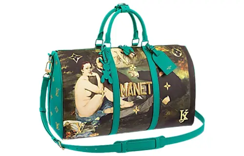 LOUIS VUITTON Keepall Canvas With Calfskin Handbag Travel Bag Men's