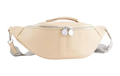 PUMA Puma, nylon one-shoulder bag with zipper, belt bag, ivory
