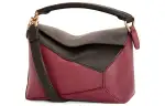 LOEWE Puzzle Cow Leather Shoulder Bag, Crossbody Bag, Handbag Small Women's Cherry Red/Brown