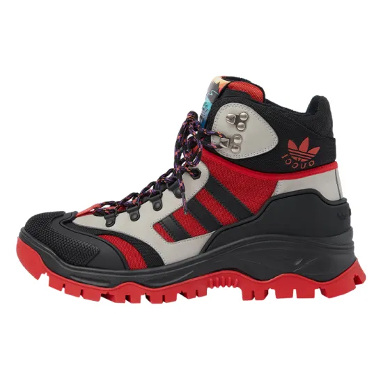GUCCI X Adidas Laced Up Boots Black Red