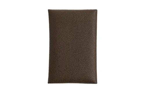HERMES Calvi Epsom Leather Coin Purse, Wallet, Card Holder Women's 4CEcorce Bark Color