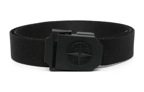 Stone Island logo-buckle tape belt