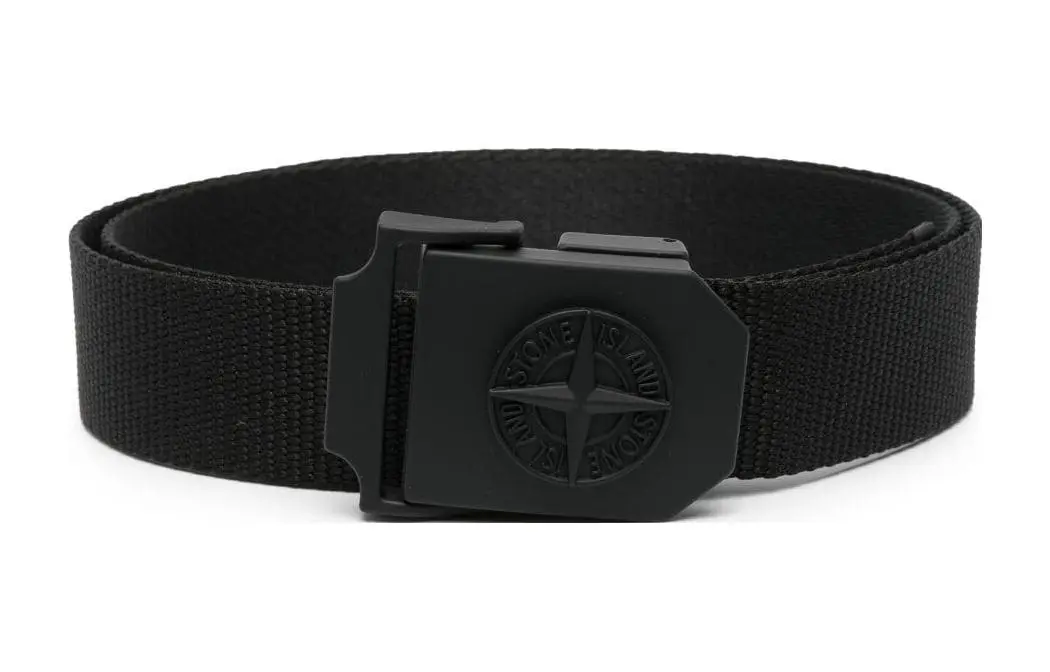 Stone Island logo-buckle tape belt
