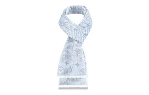 LOUIS VUITTON Knit Scarves Unisex Blue