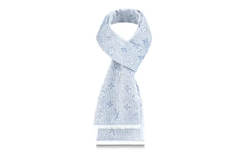 LOUIS VUITTON Knit Scarves Unisex Blue