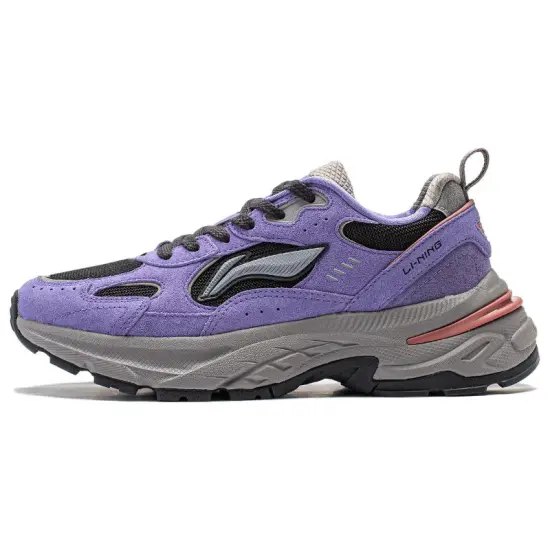 LiNing Beichen Anti Slip Wear Resistant Low Top Running Shoes Women's Purple Black