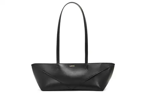LOEWE Shiny Cow Leather Handbag, Shoulder Bag Women's Black