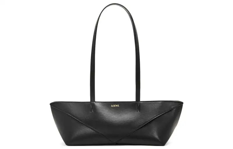 LOEWE Shiny Cow Leather Handbag, Shoulder Bag Women's Black