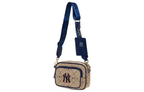 MLB Artificial Leather Combo Bag, Camera Bag, Shoulder Bag, Crossbody Bag Regular Unisex Khaki