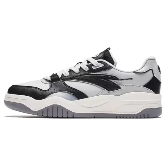 Anta Height Increasing Slip-Resistant Low-Top Skateboard Shoes Men's White Black