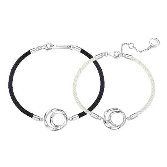FANCI S925 Silver With Gemstones Bracelets Unisex Couple Exclusive Jewelry, Style