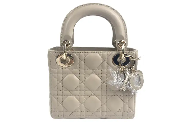 DIOR Lady Dior Sheepskin Handbag, Shoulder Bag, Crossbody Bag, Handbag Mini Women's Gray