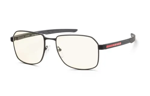 PRADA Metal Irregular Shape Sunglasses Unisex Black