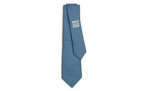 HERMES Maillons Ties Men's Blue