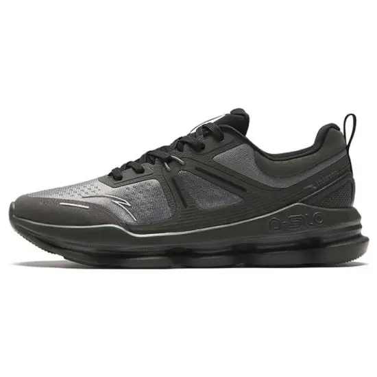 ANTA Divine Pro Running Shoes Men Low-Top Recycling Gray Carbon Green Black