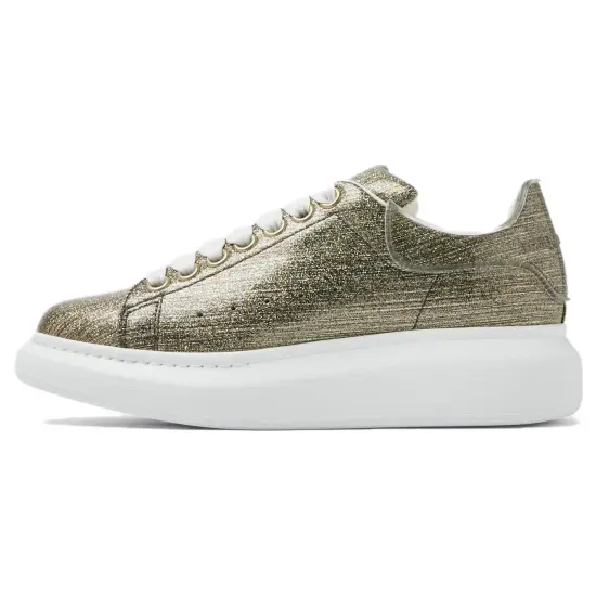 Alexander McQueen Oversized Sneaker Low Top Stylish Skateboarding Shoes Women's Gold