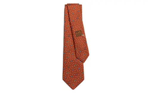 HERMES Vers I'Infini Ties Men's Red Brown