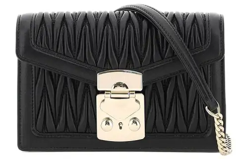 MIU MIU Soft Sheep Leather Envelope Bag, Shoulder Bag, Crossbody Bag Women's Black