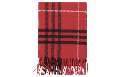 Burberry Wool Cashmere Knit Scarves Unisex Red