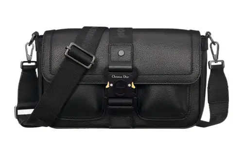 DIOR Hit The Road Grained Calfskin Shoulder Bag, Crossbody Bag Regular Men's Black
