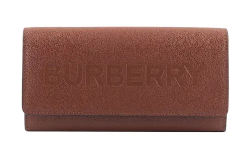 Burberry Cow Leather Wallet Unisex Caramel