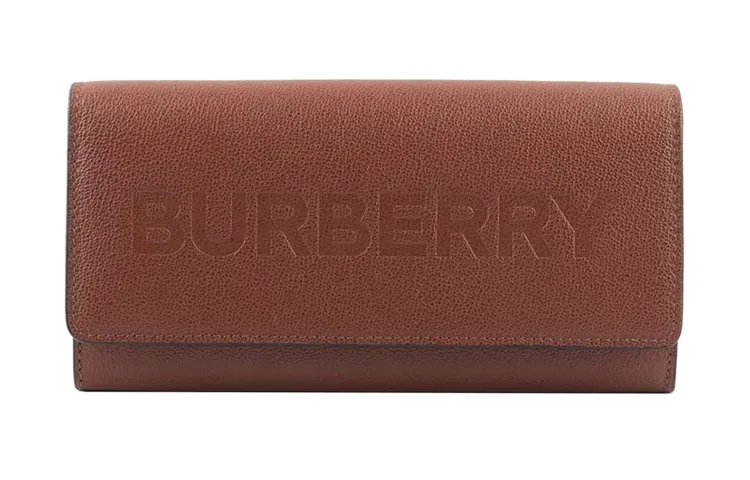 Burberry Cow Leather Wallet Unisex Caramel