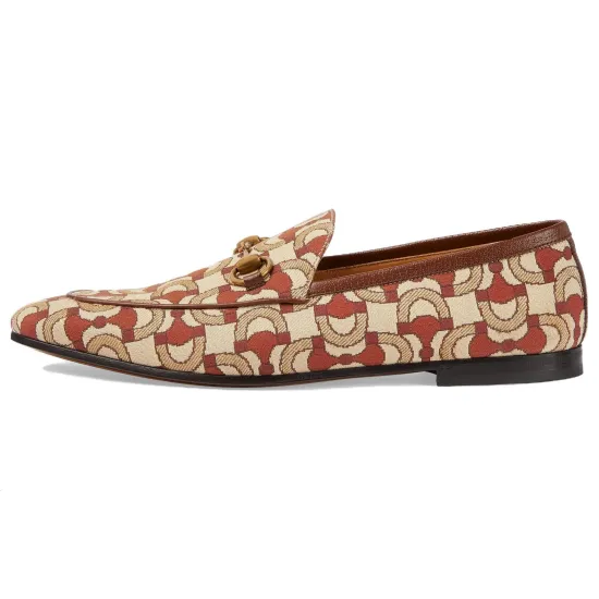 GUCCI Jordaan Loafers Men Beige/Orange