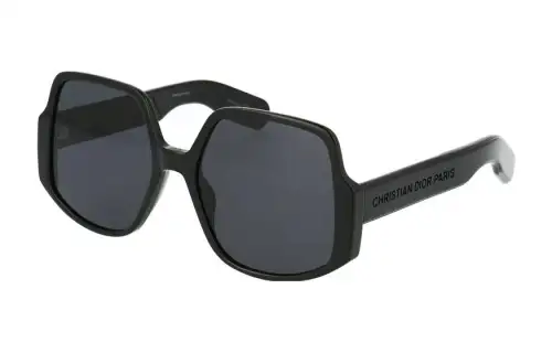 DIOR Mixed Fiber Irregular Shape Sunglasses Women's Black