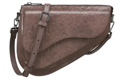 DIOR Oblique Gravity Leather Saddle Bag Handbag, Shoulder Bag Men's Fuchsia