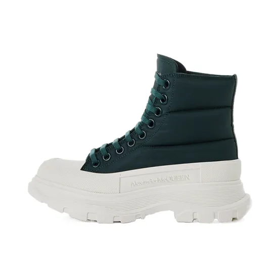 Alexander McQueen Tread Slick High-Top Casual Shoes Women's White Green