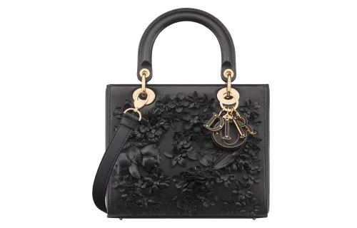 DIOR Lady Dior Sheepskin Handbag, Shoulder Bag, Crossbody Bag, Handbag Medium Women's Black