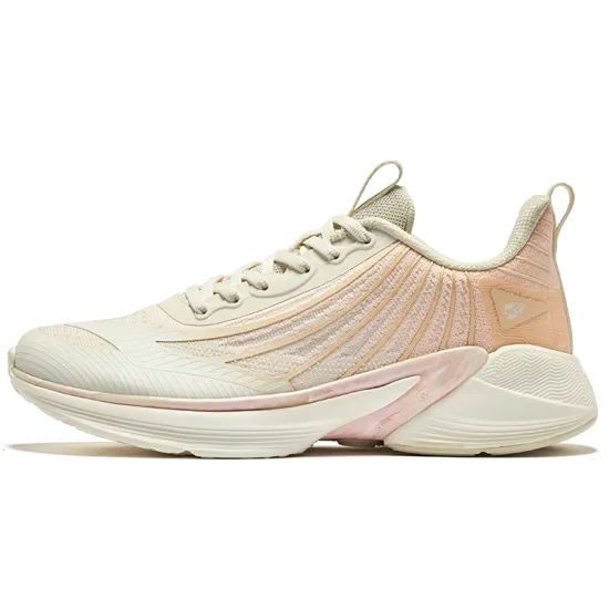 Erke Running Shoes Women's Low-Top Ivory Fluorescent Bare