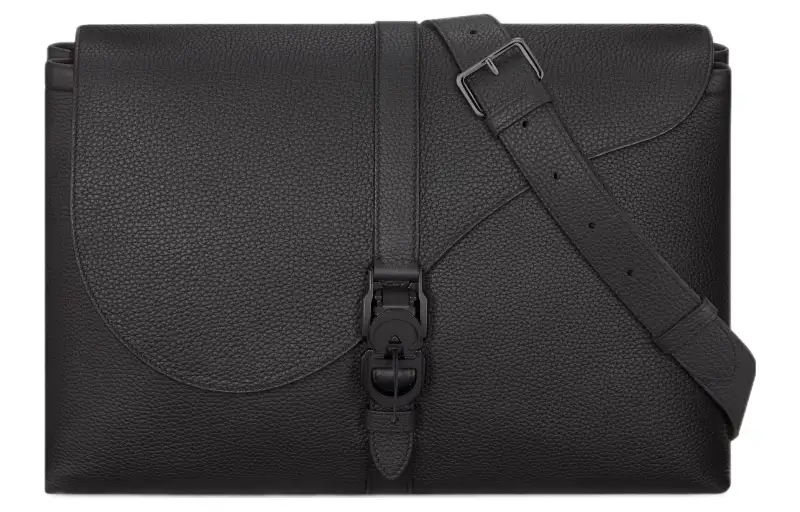 DIOR Grain Calfskin Oval Shaped Handbag, Shoulder Bag Men's Black