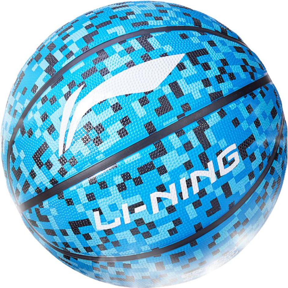 Li Ning China Mainland Version Rubber Basketball Abrasion Resistant Blue Size 7 Training Competition Unisex