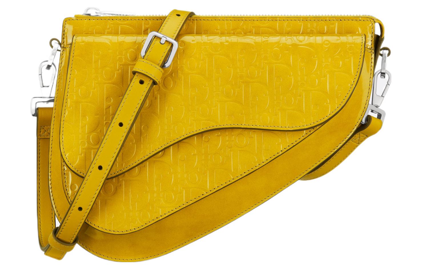 Мужская сумка Dior Saddle Boxy (желтая)