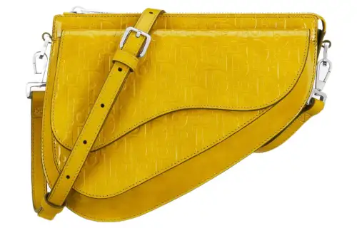 DIOR Oblique Gravity Leather Saddle Bag Handbag, Shoulder Bag Men's Yellow