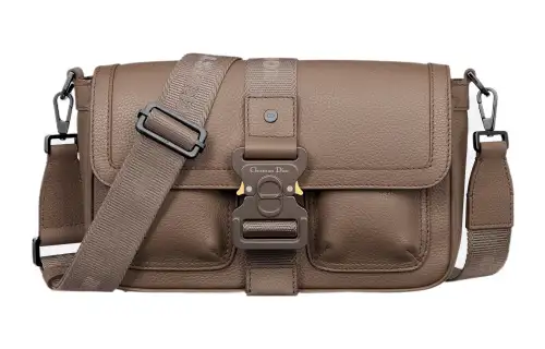 DIOR Hit The Road Grained Calfskin Shoulder Bag, Crossbody Bag Regular Men's Khaki