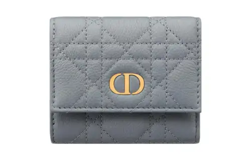 DIOR Caro Calfskin Wallet Regular Women's Cloud Blue