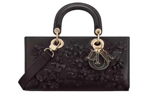 DIOR Lady D JOY Sheepskin Handbag, Shoulder Bag, Crossbody Bag, Handbag Medium Women's Black