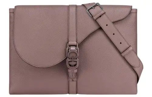 DIOR Grain Calfskin Oval Shaped Handbag, Shoulder Bag Men's Plum