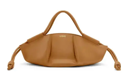 LOEWE Bright Nappa Cow Leather Dumpling Bag, Shoulder Bag, Crossbody Bag, Handbag Small Women's Oak
