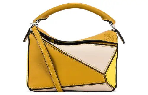 LOEWE Puzzle Classic Calfskin Handbag, Shoulder Bag, Crossbody Bag Mini Women's Ochre/Yellow