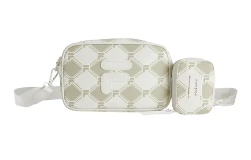 FILA FUSION Polyurethane Camera Bag, Shoulder Bag, Crossbody Bag Unisex Ivory