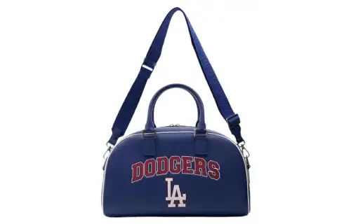 MLB Artificial Leather Bowling Bag, Crossbody, One Shoulder, Handbag Large Unisex Royal Blue