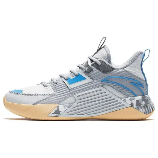 ANTA Speedy Basketball Shoes Men Mid-Top Gray Blue