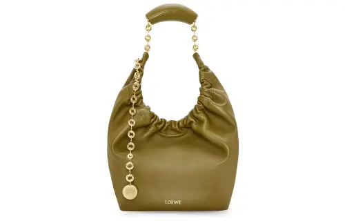 LOEWE Nappa Sheepskin Shoulder Bag, Crossbody Bag, Handbag Small Women's Olive Green