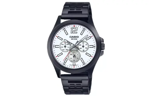 CASIO STANDARD Quartz Movement Stainless Steel Strap Watch Men's Watches White Dial
